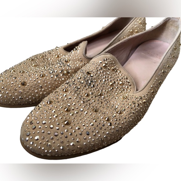 Stuart Weitzman bedazzled flats size 8 heel flaw - Picture 1 of 8